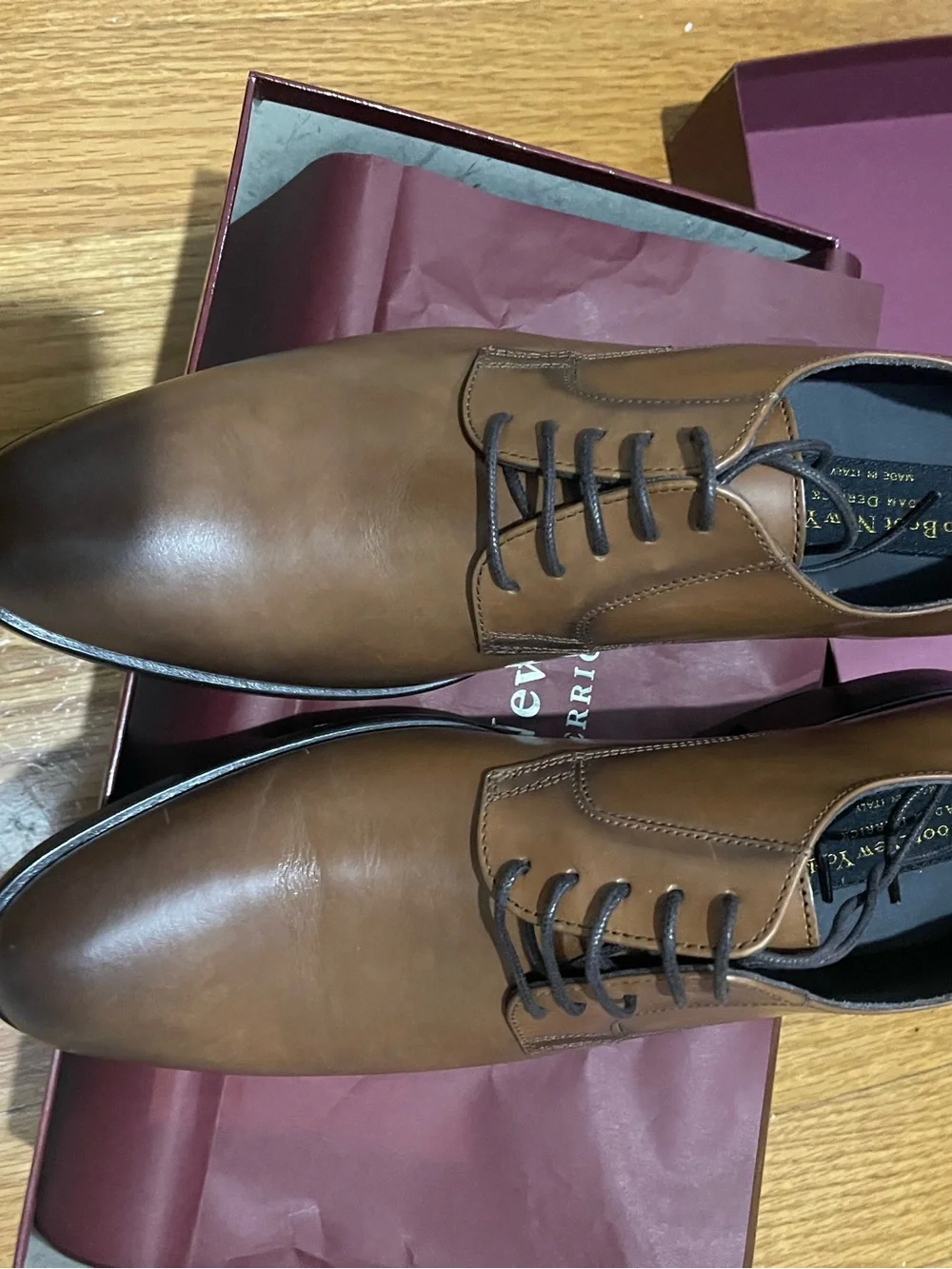 NEW To Boot NY Brown Leather Derby Lace-Up Shoes Sz 10.5